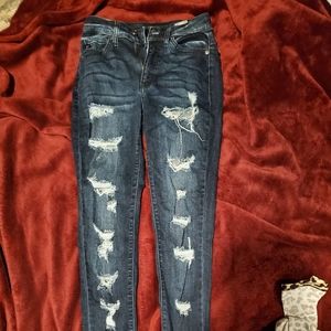 Holey Distressed Stretchy Skinny Jeans